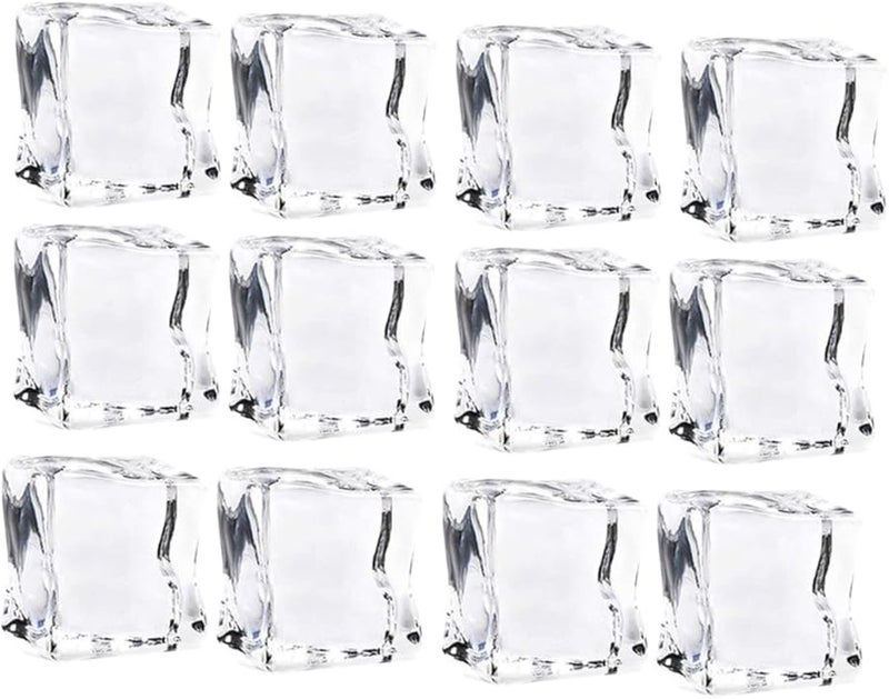 Mikinona 48 Pcs Reusable Fake Ice Cubes 2x2cm Photography Props - Image 2