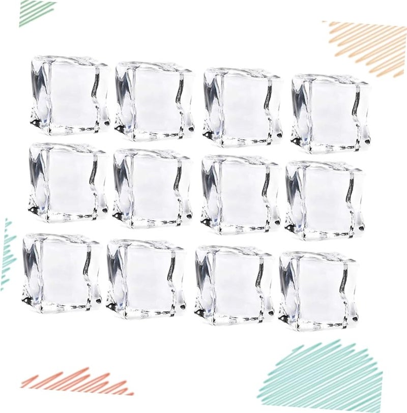 Mikinona 48 Pcs Reusable Fake Ice Cubes 2x2cm Photography Props - Image 5