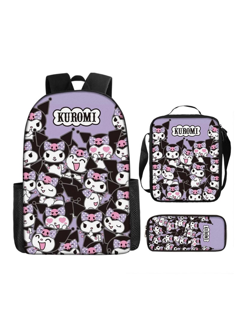 Generic - Cartoon anime backpack for primary and secondary school students, large capacity casual lightweight backpack, cartoon shoulder bag, pencil case, pencil case, and pencil case - Image 1