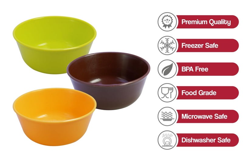Wonder Homeware Sigma 500 Modular Plastic Solid Mixing Bowl,Unbreakable Salad Bowls,Microwave & Dishwasher Safe, 12 Pcs, Mix Color, 450ml - Image 4