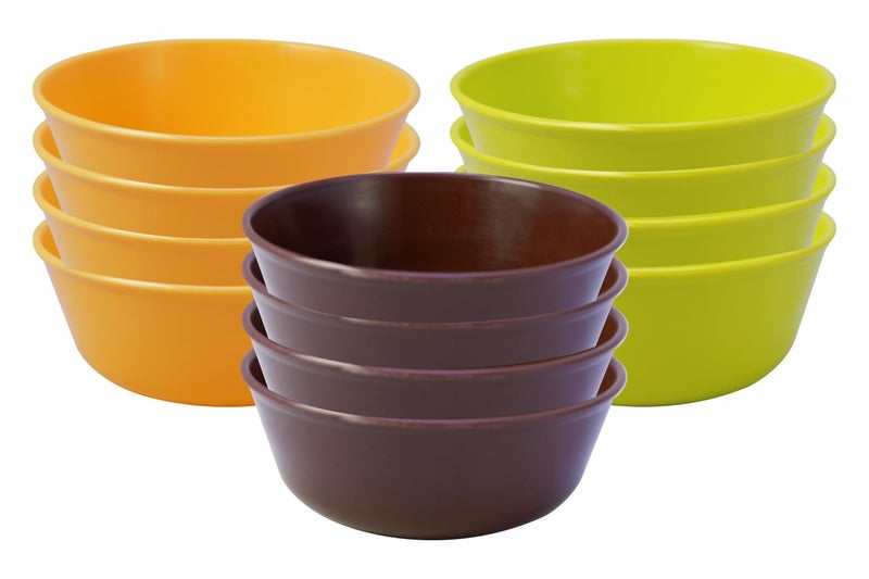Wonder Homeware Sigma 500 Modular Plastic Solid Mixing Bowl,Unbreakable Salad Bowls,Microwave & Dishwasher Safe, 12 Pcs, Mix Color, 450ml - Image 1