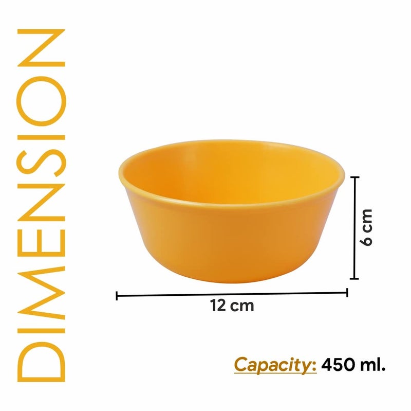 Wonder Homeware Sigma 500 Modular Plastic Solid Mixing Bowl,Unbreakable Salad Bowls,Microwave & Dishwasher Safe, 12 Pcs, Mix Color, 450ml - Image 2