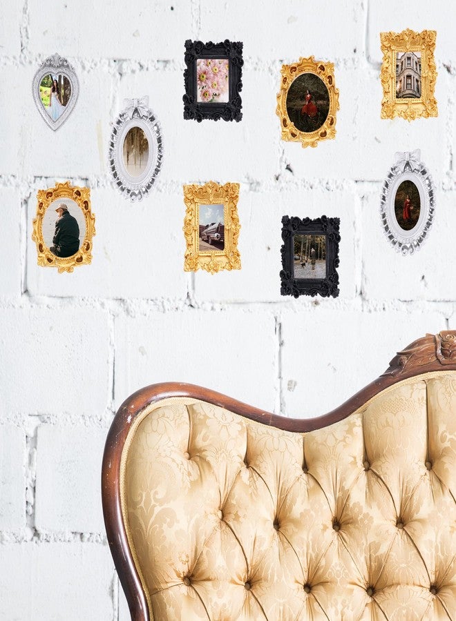 Poualss 25Pcs Vintage Resin Picture Frame Mini Antique Photo Resin Frame DIY Small Picture Frame Mini Resin Vintage Frame Antique Resin Photo Frame for Jewelry Display Photography Photo Frame Wall Decor - Image 5