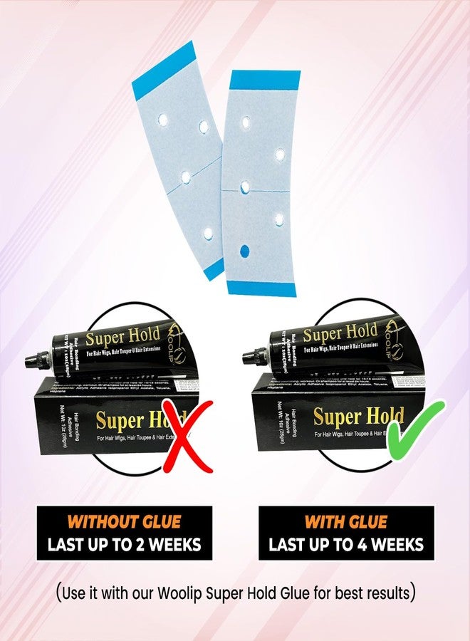Woolip Extenda Bond Hair Patch Tape for Men | Strong Hold Up to 4+ Weeks | Double Sided Wig Tape | Waterproof & Skin Safe Adhesive | C-Contour Pre-Cut Strips | 36 Pieces Per Bag - Image 5