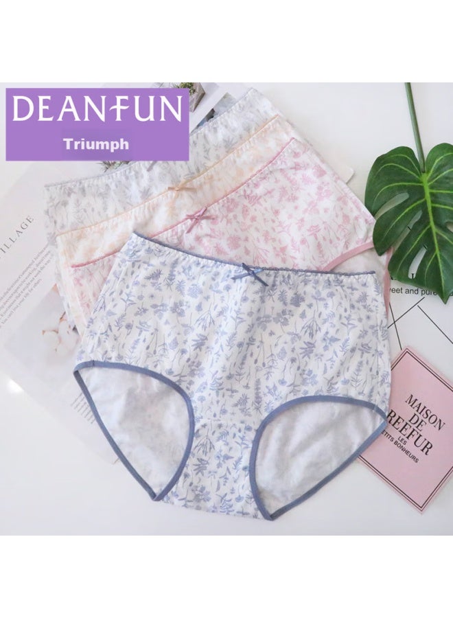 Deanfun Women's Underwear, Thin 100% Cotton Comfortable Mid-rise Boyshort Panties, 4-pack Gift Box, Size L - Image 5