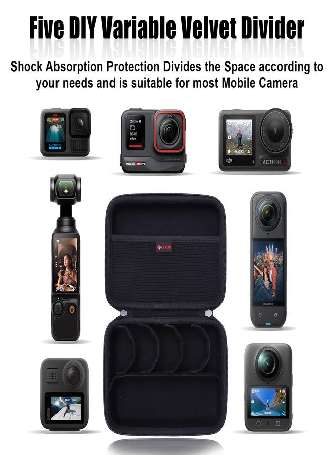 XANAD Hard Case Fits for GoPro Hero 9/8 / 7/6 / 5 / Hero (2018) or GoPro MAX Waterproof Digital Action Camera, with 4 Moveable Dividers, Black, L, Back Cover - Image 2