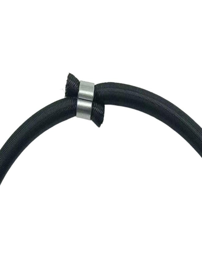 rockible 10Pcs Trampoline Elastic Rope Elastic Ties Aluminum Buckle Trampoline Accessories Bungee Cord for Tarp Canopy Exercise Fitness Trampoline, Black - Image 2