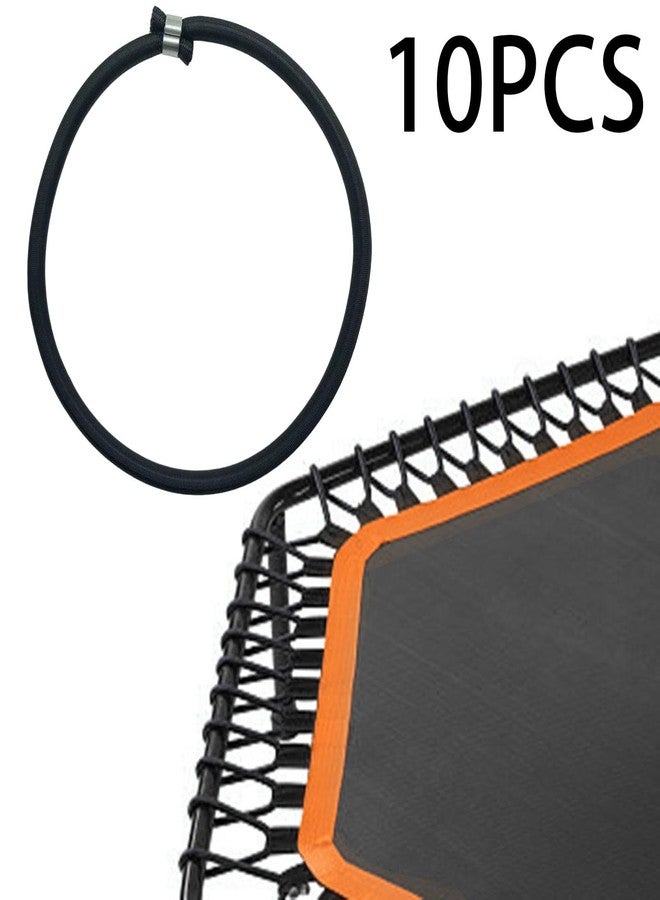 rockible 10Pcs Trampoline Elastic Rope Elastic Ties Aluminum Buckle Trampoline Accessories Bungee Cord for Tarp Canopy Exercise Fitness Trampoline, Black - Image 3