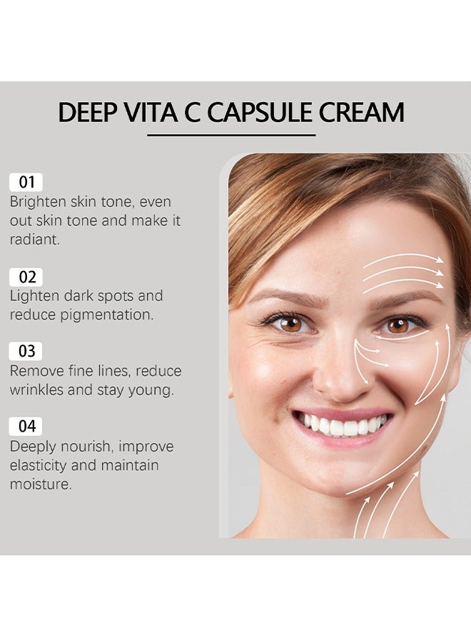 Jaysuing Deep Vita C Capsule Cream, Golden Capsule Face Moisturizer For Women, Natural Anti Aging & Wrinkle Day & Night Face Moisturiser, Boost Skin Collagen, Reduce Wrinkles & Fine Lines 50g - Image 3