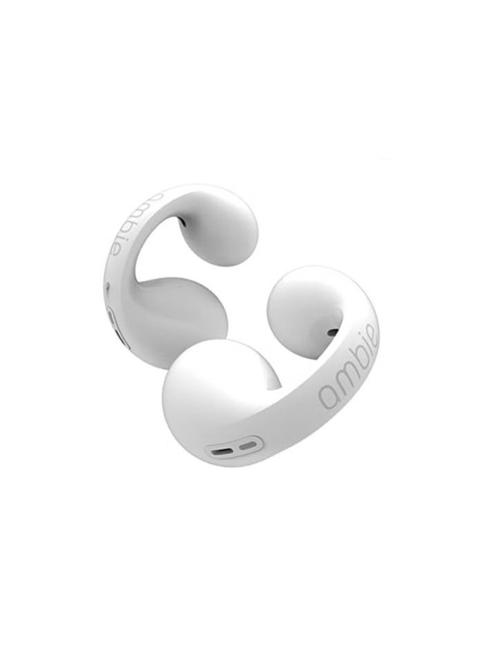 ambie - ambient sound earmuffs AM-TW01/White, listening to both ears without obstruction, fully wireless, up to 6 hours of continuous playback, 2 boxes of charging, CVC 8.0 compatible microphone - Image 1