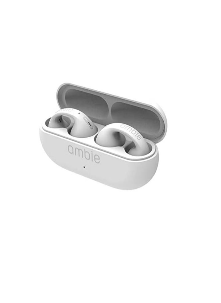 ambie - ambient sound earmuffs AM-TW01/White, listening to both ears without obstruction, fully wireless, up to 6 hours of continuous playback, 2 boxes of charging, CVC 8.0 compatible microphone - Image 1