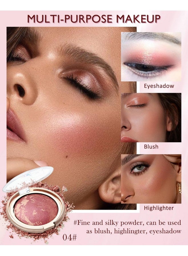 LYSdefeu Baked Powder Blushbrighten Glow Marbleized Blush Powder Palettelightweight Shimmery Crueltyfree Face Blush For Cheekseyeshadow & Highlightmakeup Gift For Women Rubores De Maquillaje(0.49Ounce)04 - Image 2