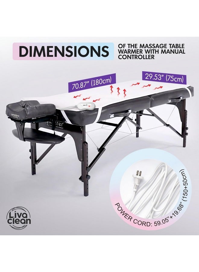 LivaClean - Able Warmer W/ 3 Temperature Settings - (70.8” X 29.5”) Livaclean Massage Table Pad, Massage Table Warmer Heating Pad Blanket, Electric Heated Blanket, Spa Beauty Massage Therapy - Image 1