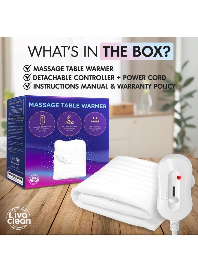 LivaClean - Able Warmer W/ 3 Temperature Settings - (70.8” X 29.5”) Livaclean Massage Table Pad, Massage Table Warmer Heating Pad Blanket, Electric Heated Blanket, Spa Beauty Massage Therapy - Image 1