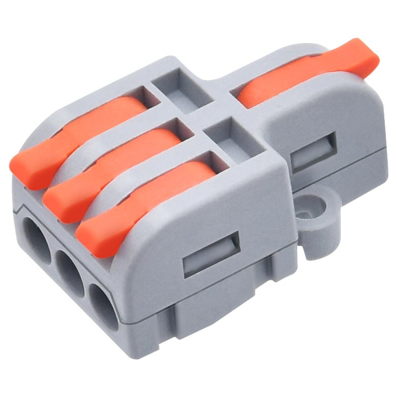 Snoogg قطعة واحدة حزمة موصل طرفي سريع مصغر DIY كتلة توصيل كهربائية 1 في 3 مخرج نوع موصلات مشبك مع رافعة قابلة للإفراج سريعة وسهلة - Image 1