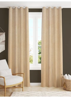 Homefab India Homefab India 2 Piece Velvet Door Curtains - 7 feet, Cream  - Image 2