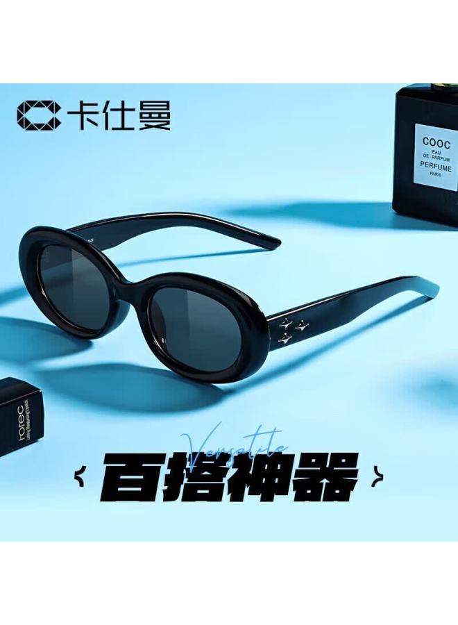 Caxman Gm Cat Eye Sungl For Men And Women, Suitable For Square And Round Faces, Narrow Frame, Uv Protection, Polarized Lenses, Face-slimming Effect, High-end Eyewear - Image 1