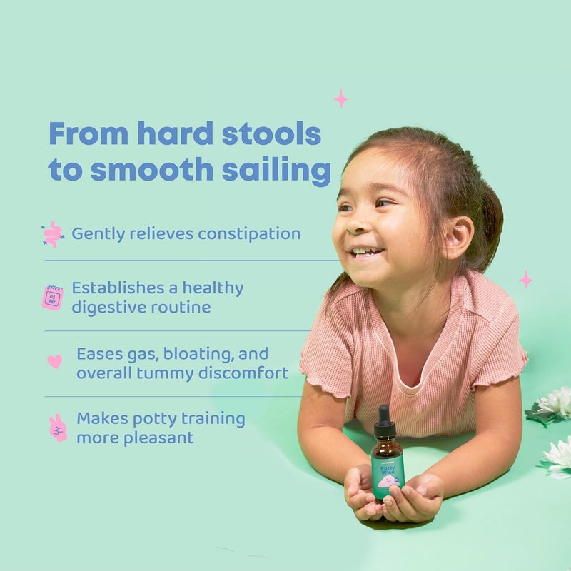 JoySpring Potty Wise Drops Natural Constipation Relief for Kids Toddlers Elderberry Licorice Root Extract Fennel Seed Senna SugarFree Vegan Liquid Blend Supplement 1 fl oz 30 Servings - Image 2