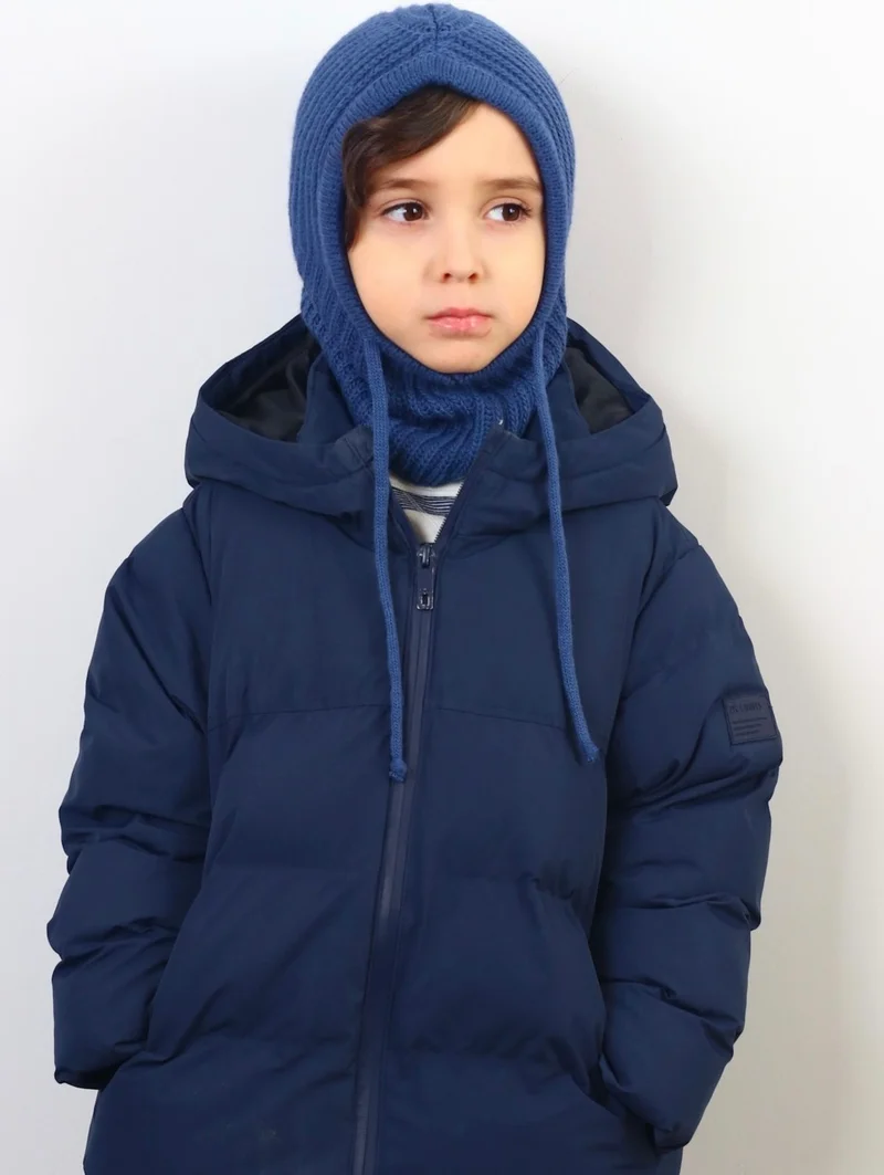 Ritnice Kids Drawstring Indigo Balaclava Knitwear Beret / Headgear