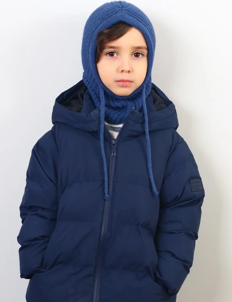Ritnice Kids Drawstring Indigo Balaclava Knitwear Beret / Headgear