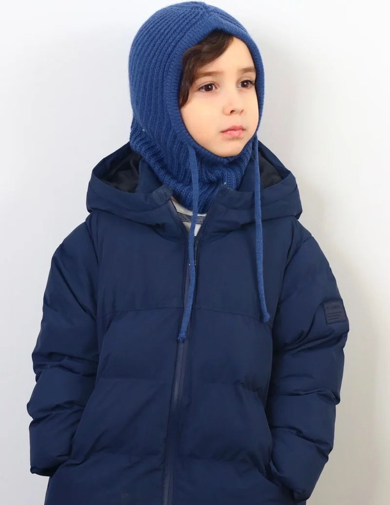 Ritnice Kids Drawstring Indigo Balaclava Knitwear Beret / Headgear
