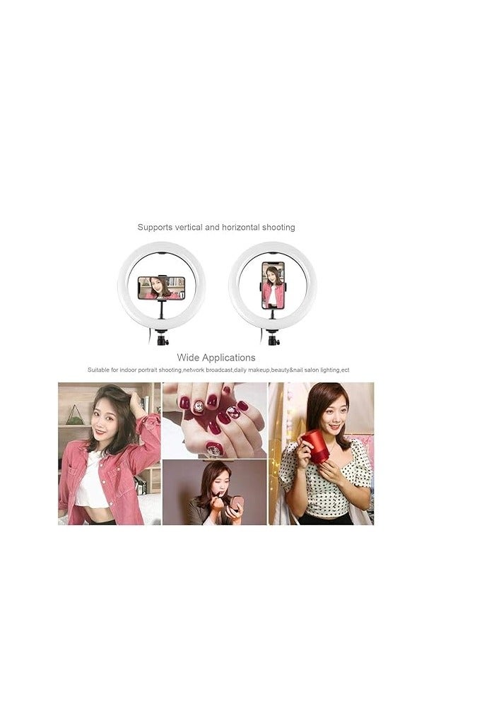 حلقة اضاءة LED RGB بقطر 26 سم، سطوع قابل للتعديل، تحكم في درجة حرارة اللون، حامل موبايل للتصوير الفوتوغرافي والبث - Image 3