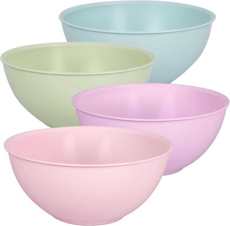 Greentainer 4-Piece Plastic Mixing Bowl Set, 113oz Lightweight Serving Bowls, Large Salad Bowls for Baking,Prepping, Cooking and Serving Food, Dishwasher & Microwave Safe - Image 1