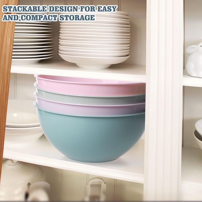 Greentainer 4-Piece Plastic Mixing Bowl Set, 113oz Lightweight Serving Bowls, Large Salad Bowls for Baking,Prepping, Cooking and Serving Food, Dishwasher & Microwave Safe - Image 5