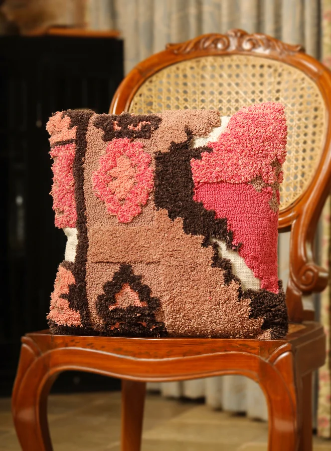 sanskrutihomes sanskrutihomes Embroidered Cotton Square Cushion Cover - 45x45cm