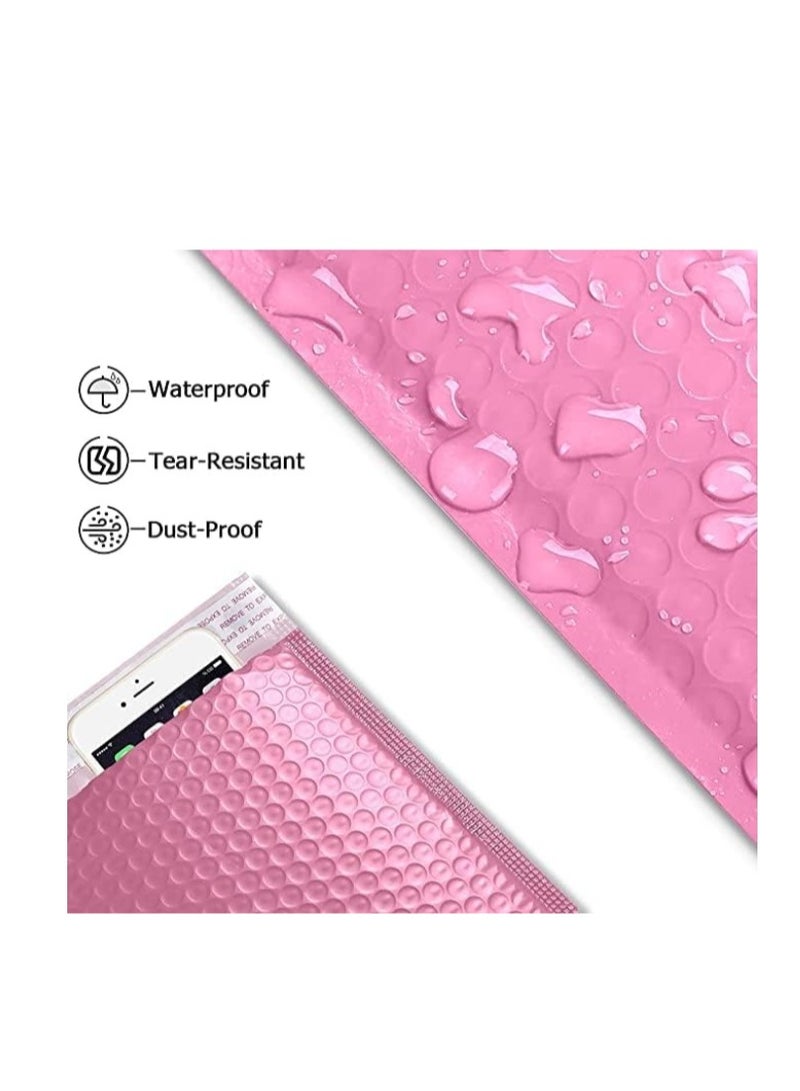 OASIS-TH Pack of 15 Self-Seal Bubble Mailers 20 X 25 CM Out Bags Cushioning Wrap Pouch for Packaging Mailing and Shipping Pink  - Image 3
