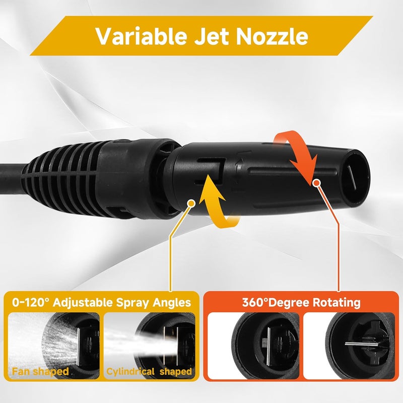 M MINGLE High Pressure Washer Gun Replacement for Karcher K Series, K2, K3, K4, K5, K6, K7, Quick Release Variable Jet Lance with Adjustable Spray Nozzle, 4000 PSI, 12 GPM - Image 4