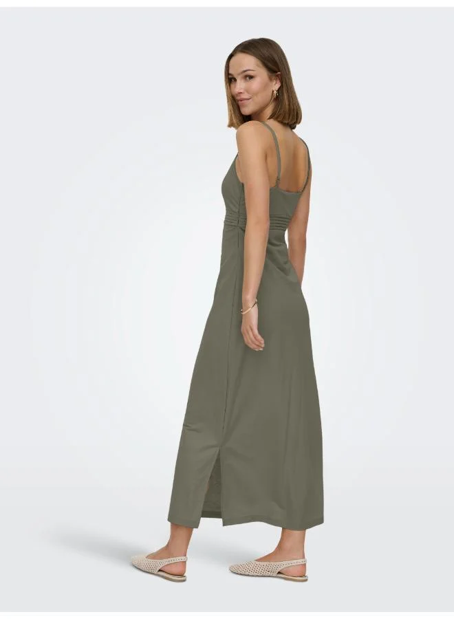 Only  ONLSAKURA Strappy Detail V Neck Midi Dress for Women | Best Price UAE