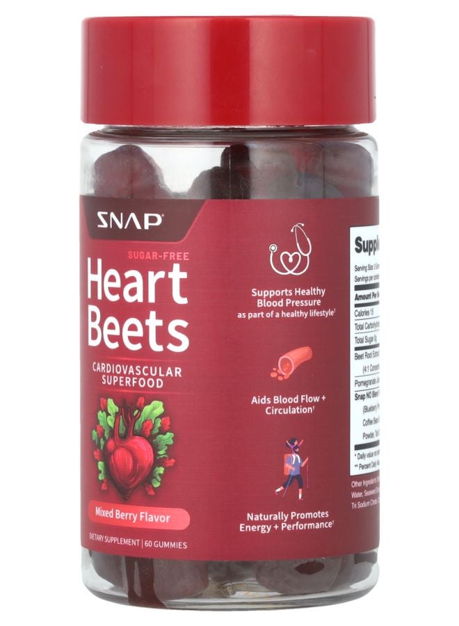 SNAP SUPPLEMENTS Heart Beets Mixed Berry 60 Gummies - Image 2