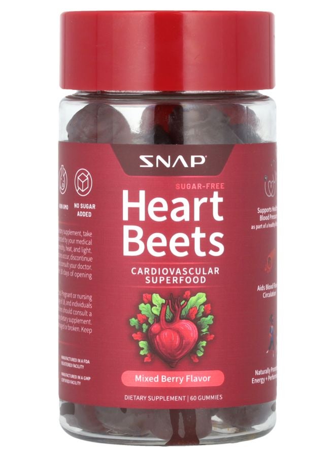 SNAP SUPPLEMENTS Heart Beets Mixed Berry 60 Gummies - Image 1
