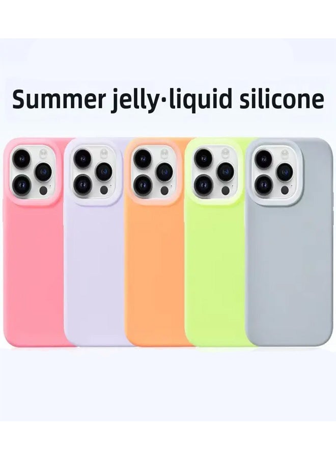 iPhone 11 Luxury Fluorescent Jelly Liquid Silicone Case For iPhone 11 Candy Color Silicone Phone Case, Soft Bumper Jelly Rubber Phone Cover - Pink