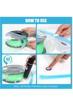 SYOSI 3D Printer Filament Storage Vacuum Bags Kit Filament Vacuum Bags Filament Vacuum Storage Bag Kit with Electric Pump for Keeping Filament Dry  - Image 5
