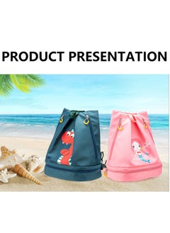 Y&D Children Swimming Backpack for Kids Dry and Wet Separation Waterproof Storage Bag Portable Drawstring Backpack for Gym Sports Beach Pool Gear Bag (Pink-Littel Girl)  - Image 3