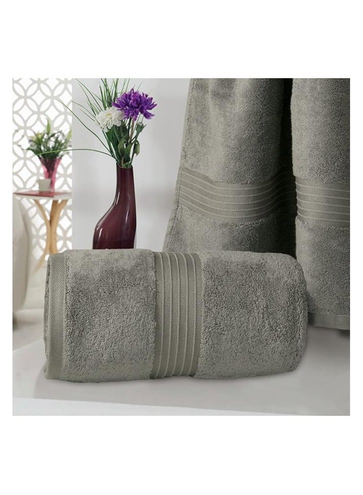 COMFY 2 PC HIGHLY ABSORBENT GREY COMBED BATH & SPA SHEET TOWEL SET - Image 3