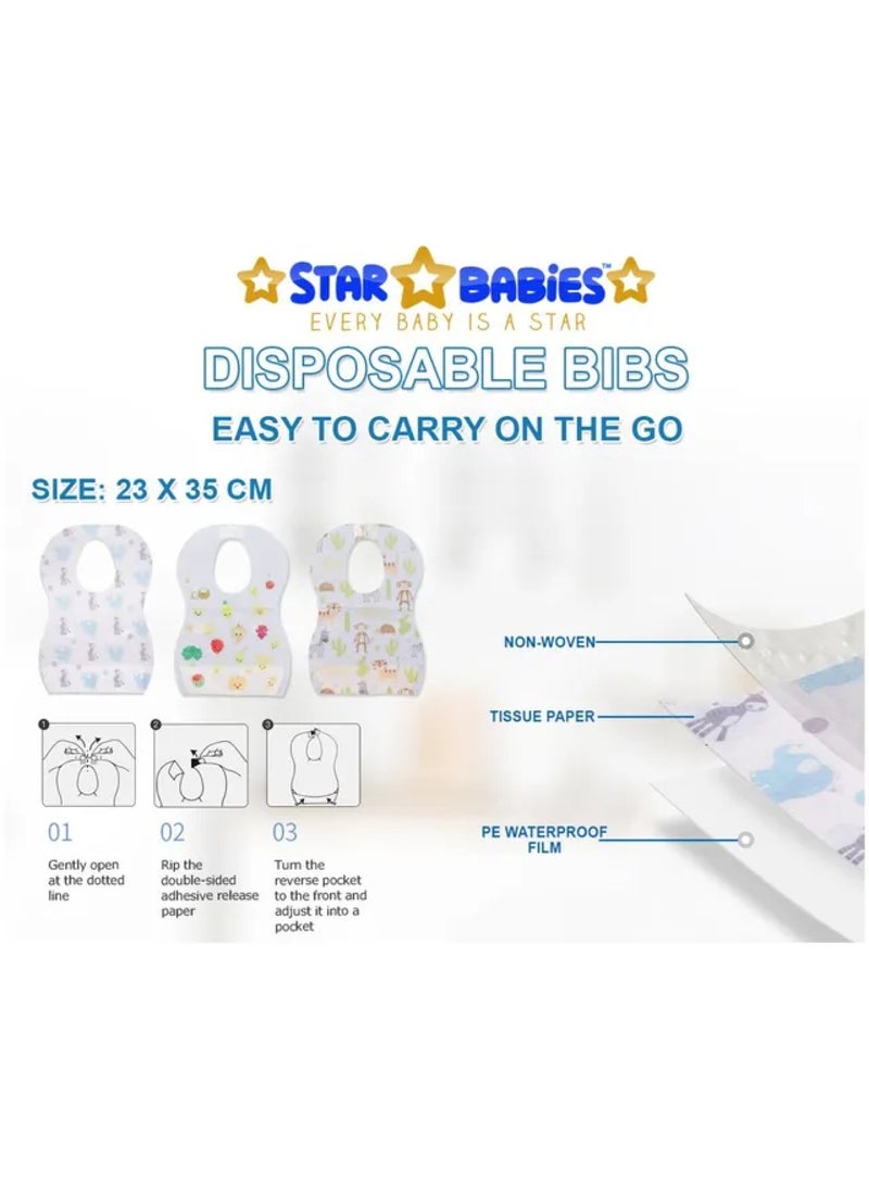 STAR BABiES Disposable Bibs Pack Of 200 Elephant - Image 4