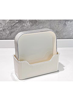 ShebSheb 6 PCS Dinner Plates With Bottom Base,Teacup Tray Plate with Holder,Square Snack Plate  - Image 1