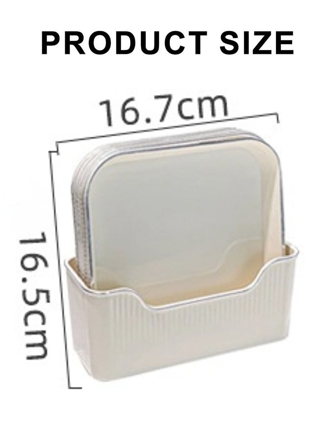 ShebSheb 6 PCS Dinner Plates With Bottom Base,Teacup Tray Plate with Holder,Square Snack Plate  - Image 2