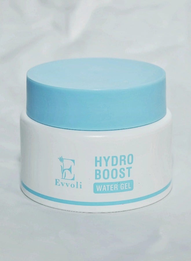 evvoli جل مرطب هيدرو بوست للماء للبشرة العادية إلى المختلطة، كريم وجه يومي خفيف الوزن مع حمض الهيالورونيك، الأحماض الأمينية والإلكتروليتات، ترطيب طويل الأمد، 100 مل - Image 1