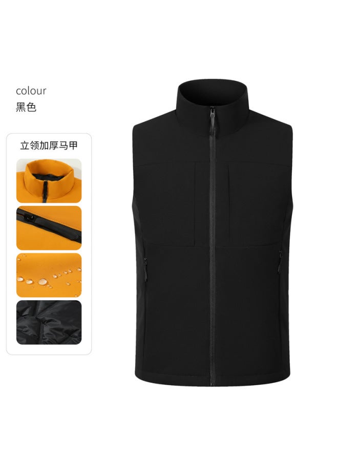 Thickened Velvet Windproof Outdoor Training Running Sports Vest, Warm Down Cotton Student Vest, Customizable