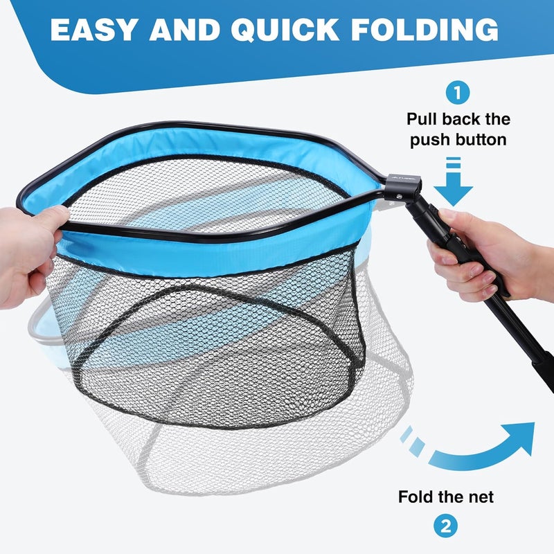 FLISSA Foldable Fishing Net with EVA Foam and Aluminum Alloy Handle - Image 2