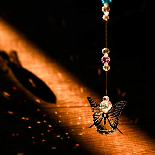 WEISIPU Crystal Hanging Decorations - Hanging Ornament Crystals Butterfly Suncatchers with Clear Crystal Ball for Home, Office, Garden Decoration, Window Decorations Hanging - Image 4