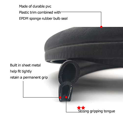 Tintvent Car Door Rubber Seal Strip with Top Bulb(26Ft), Automotive Weather Stripping Soundproofing Edge Guard Trim for Cars, Trucks, Boats, and Home Applications - Image 3