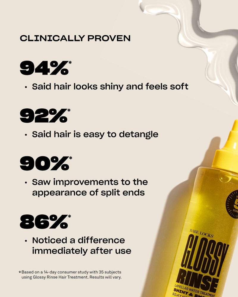 BABE ORIGINAL بabe علاج اللمعان الأصلي من بabe لوكس جلوس، يعزز الترطيب، قناع شعر مائي لاميلار في الحمام، 250 مل - Image 2