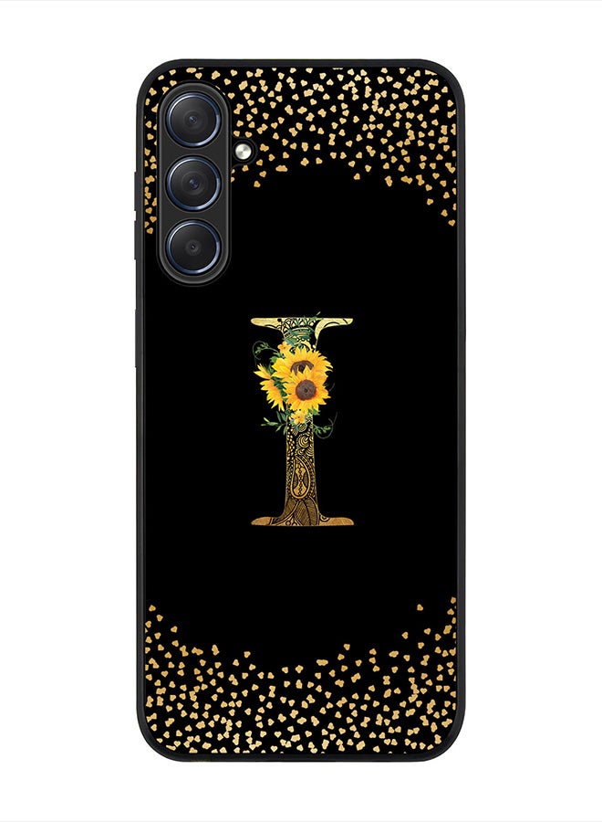 Stylizedd Cover for Samsung Galaxy M54 5G Case, Rugged Black Slim fit Phone Cases - - Custom Monogram Initial Letter Mandala Floral Pattern Alphabet-I (Dark Pink Rose) - Image 1