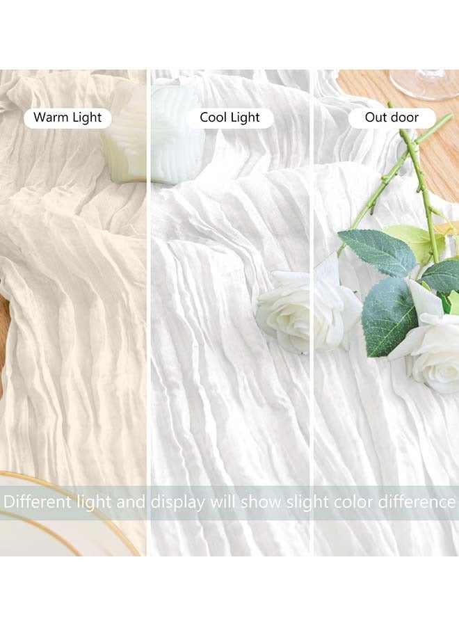 YIM-VIBEHAUS 6 Pieces Cloth Napkins, 20x20 Inch Gauze Napkins, Soft Boho Table Napkins Rustic Wrinkled CheeseCloth Napkins for Wedding Party, Reception, Bridal Shower, Table Decor (White) - Image 4