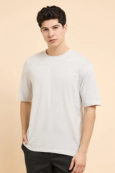 R&B Solid T-Shirt with Crew Neck and Short Sleeves